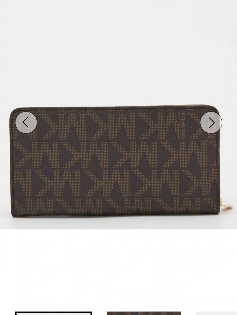 Michael Kors Brown Signature Coated Canvas Zip Around Wallet